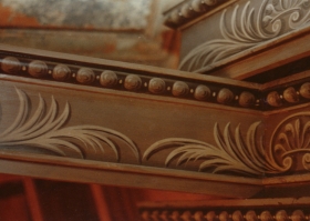 A closer view (showing extra pieces that had to be made and painted) Trompe l'oeil and Grisaille