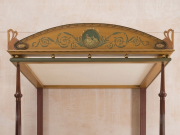 Decorative finished pelmet fitted to the frame Decorative finished pelmet fitted to the frame
